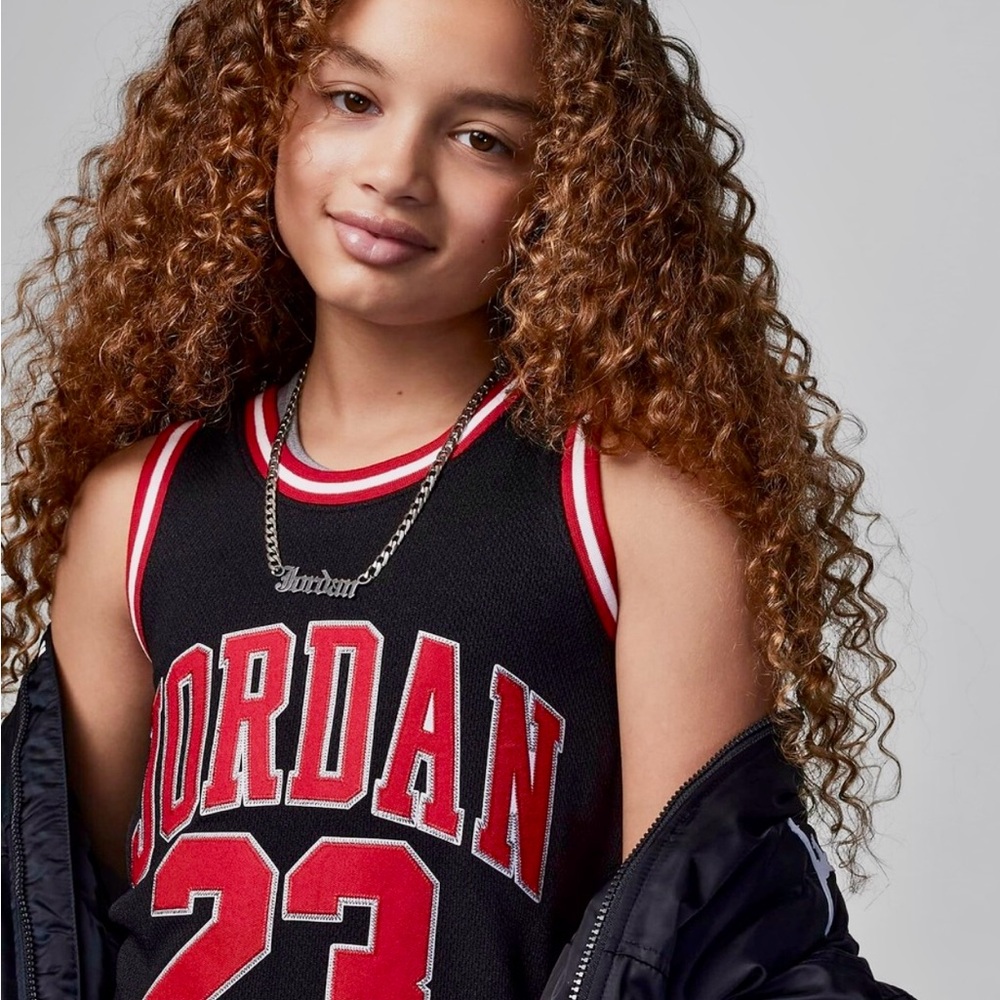 NEW✨Jordan✨Sporty Black Dress with Red and White Details